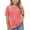 Pink, variant on Fancifize Girls Short Sleeve T-Shirts Casual Front Pleats Tops Round Neck Blouses Summer Fashion Dressy Tunic Tops for Tenns