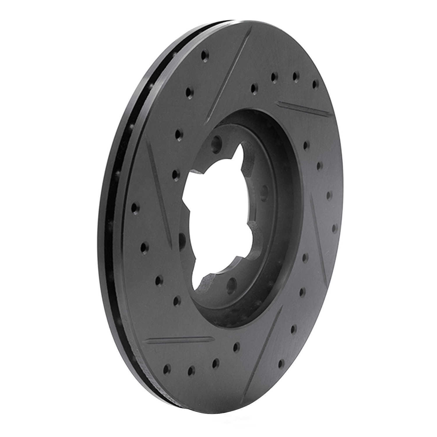 Dynamic Friction Company 633-76013R DFC Brake Rotor - Drilled And Slotted - Black