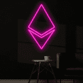 thumbnail image 2 of C-craft Abstract Line Ethereum Neon Sign Minimalist Decor Bedroom Wall Decor House Decor Gift, 2 of 5