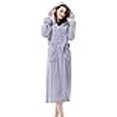 thumbnail image 3 of Women's Plush Fleece Long Robe with Hood, Warm Comfy Fluffy Bathrobe,Grey, 3 of 4
