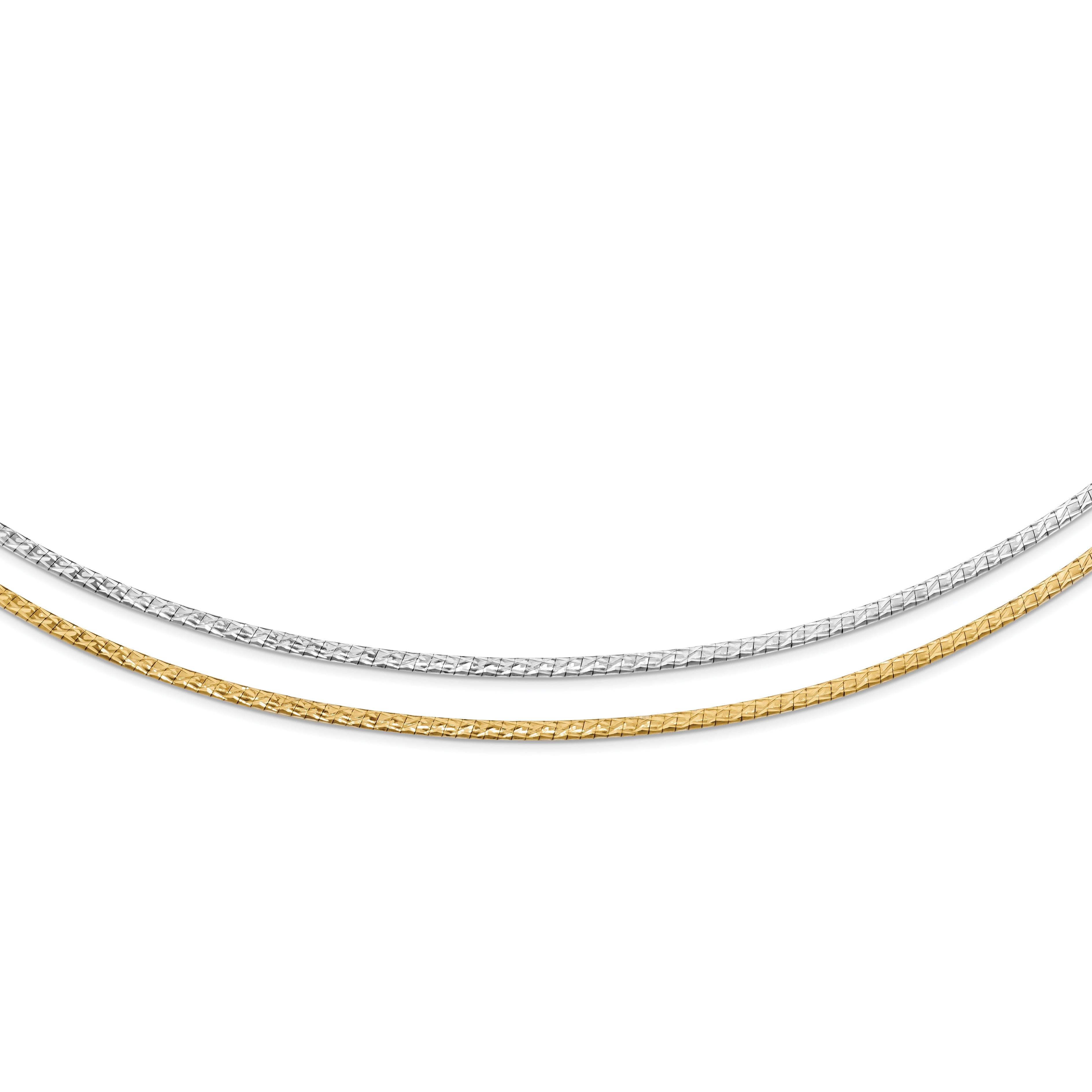 14k Two Tone Yellow Gold 2mm 2 Inch 