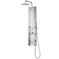 Tropicana 10-in Rain Showerhead ShowerSpa with Pivoting Shower Arm 6-Body Jets and Handshower Seafoam Glass and Brushed Nickel