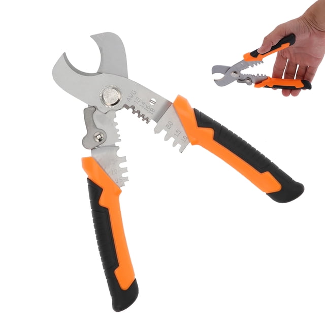 Crimper Cable Cutter Electrician Wire Scissors Crimping Wire Shears Wire Cutter Stripper 175mm / 6.9in Cable Crimping Tool Electrician Cable Wire Cutter Scissors Crimping Wire