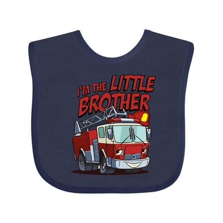 

Inktastic Little Brother Fire Truck Gift Baby Boy Bib