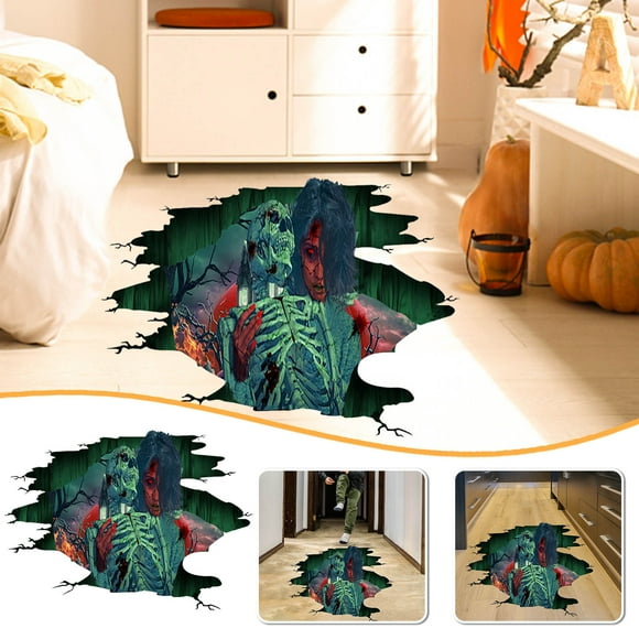 Boovnll Wall Decor, Halloween Horror Skeleton Red Man Living Room Home Floor Decoration Stickers, Home Decor, Wall Art, Wall Art for Living Room