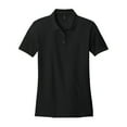 thumbnail image 5 of Gildan Women's Softstyle Pique Polo, Short Sleeve Cotton Shirt, Semi-Fitted, Black, Pack 1, S-2XL, 5 of 6