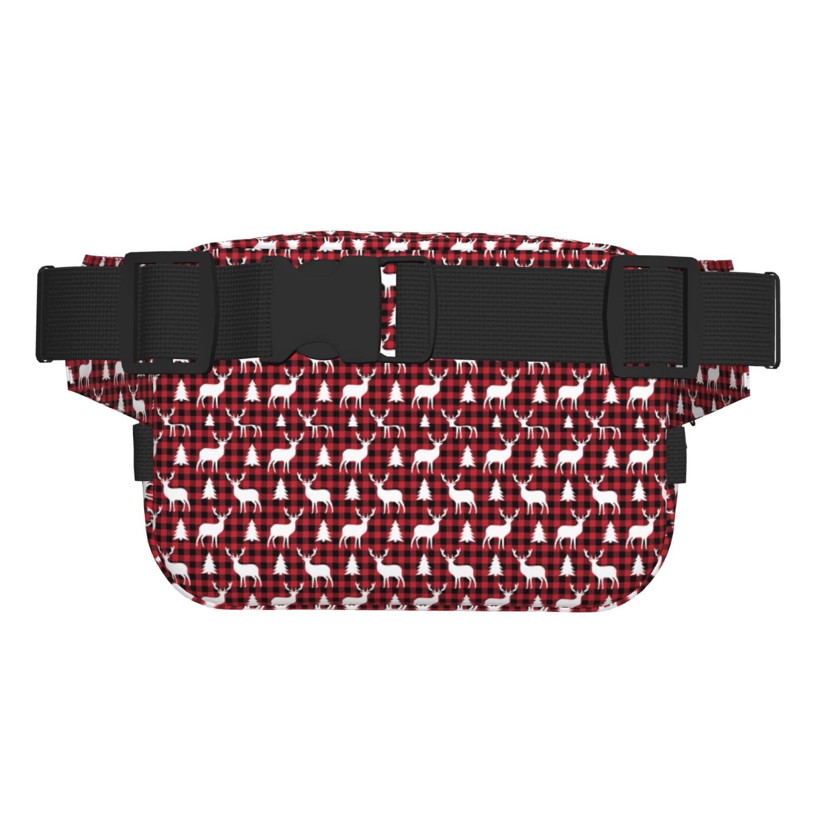 Picia Christmas And New Year Print Square Double-Layer Waist Bag Mini Adjustable Waist Belt Bag Exercise Running Travel Hiking