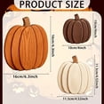 thumbnail image 3 of Brondbend Wooden Pumpkin Decor Set Of 3 Tabletop Decorations For Fall Festivities Thanksgiving Centerpieces And Christmas Decorations, 3 of 7