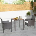 thumbnail image 2 of Costway 3PCS Patio Wicker Dining Set Acacia Wood Table Top with Cushioned Chairs Garden, 2 of 10