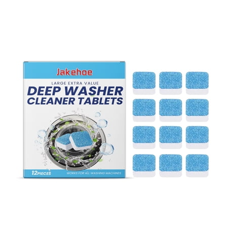 Deep Washer Cleaner Tablets, 12 Pieces, Works for All Washing Machines