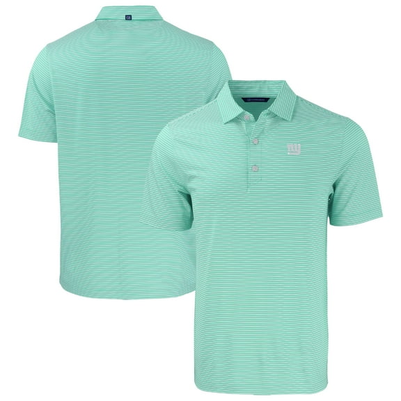 Men's Cutter & Buck Light Green New York Giants Forge Eco Double Stripe Stretch Recycled Polo