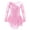 Pink, variant on Kid Girls Mesh Splice Mock Neck Cutout Back Gymnastics Leotard Figure Ice Skating Roller Mint Green 6