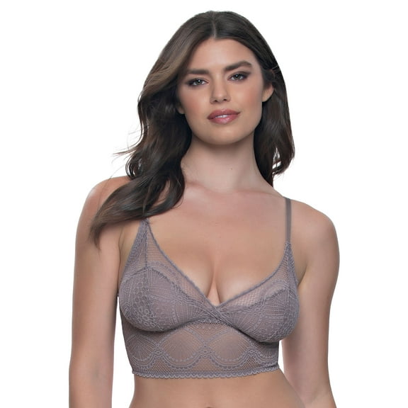 Felina Finesse Cami Bralette - Stretchy Lace Bralettes For Women - Sexy and Comfortable (Mink, S-M)