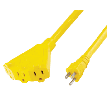 EP 12 Gauge 2 Ft Yellow 3 Indoor Outdoor Extension Cord