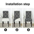 thumbnail image 5 of Chair Covers Set of 6 Floral Pattern Wallpaper Baroque Seamless Background Gold and Dark Blue O Spandex Super Fit Stretch Removable Washable Kitch, 5 of 5
