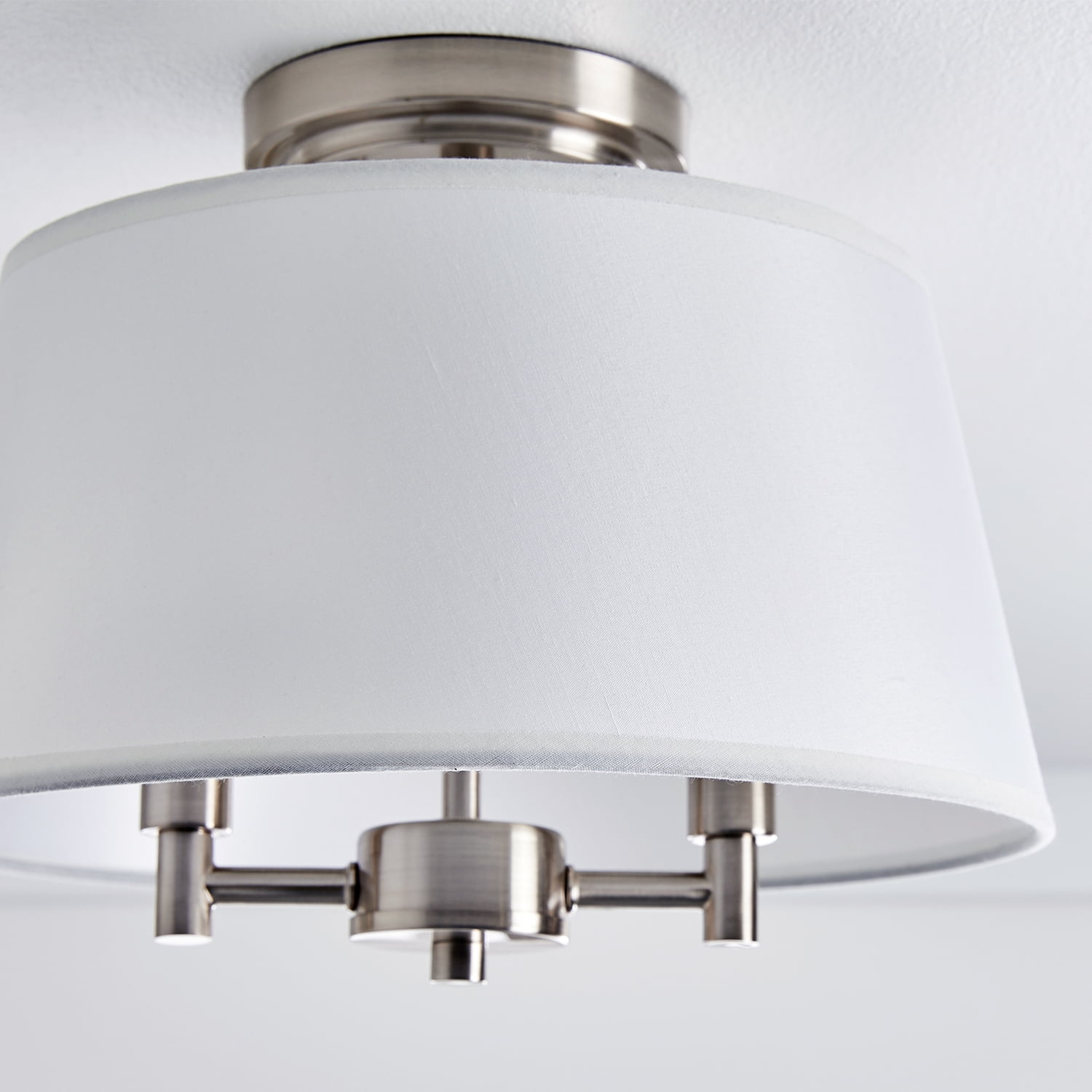 Better Homes & Gardens 2-Light Flush Mount Satin Nickel with Bulbs
