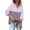 Purple, variant on Women Casual Hooded Two Color Splicing Printing Drawstring Long Sleeves Button Sweatshirt Hoodie Top