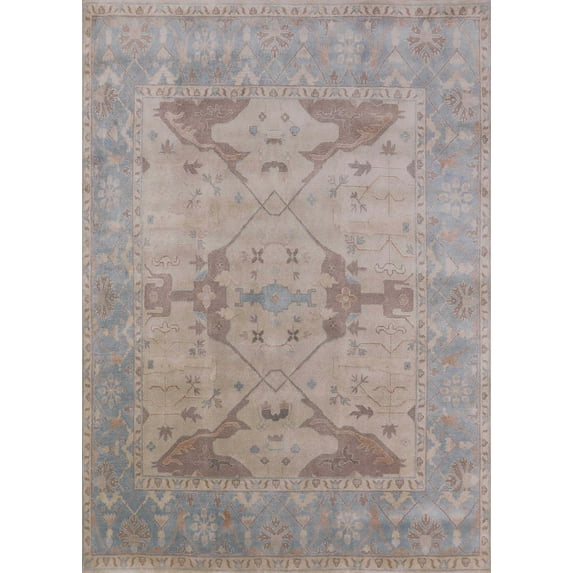 Ahgly Company Machine Washable Indoor Rectangle Industrial Modern Rosy Brown Pink Area Rugs, 7' x 10'