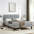thumbnail image 5 of KHD Javlergo Modern Upholstered Platform Bed Frame with Height Adjustable Tufted Headboard Light Grey Queen, 5 of 5