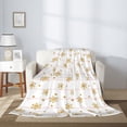 thumbnail image 5 of Throw Blanket for Couch Sofa and Bed, Gold Snowflake Stripes Super Soft Plush Throw Blanket, Fuzzy Cuteness Comfy Warm Washable Flannel Blanket & Throws for All Season 40"x30", 5 of 7