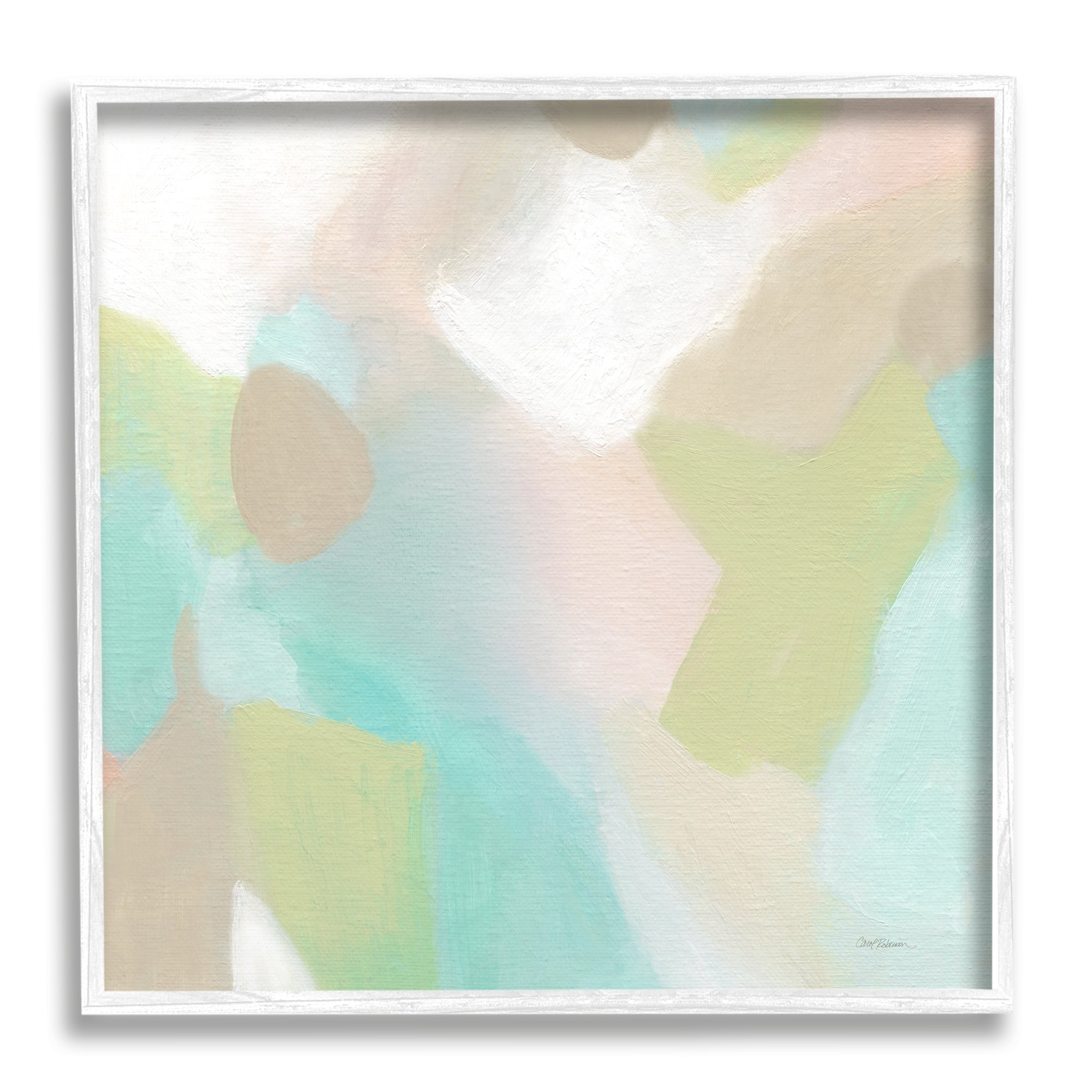 Stupell Industries Modern Fluid Pastel Shapes Soft Green Accent Painting White Framed Art Print Wall Art, Design by Carol Robinson