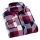 thumbnail image 3 of Camisa a cuadros con cuello vuelto para hombre, camisa a cuadros para hombre, camisa corta a cuadros para hombre, estética elegante, 3 of 5