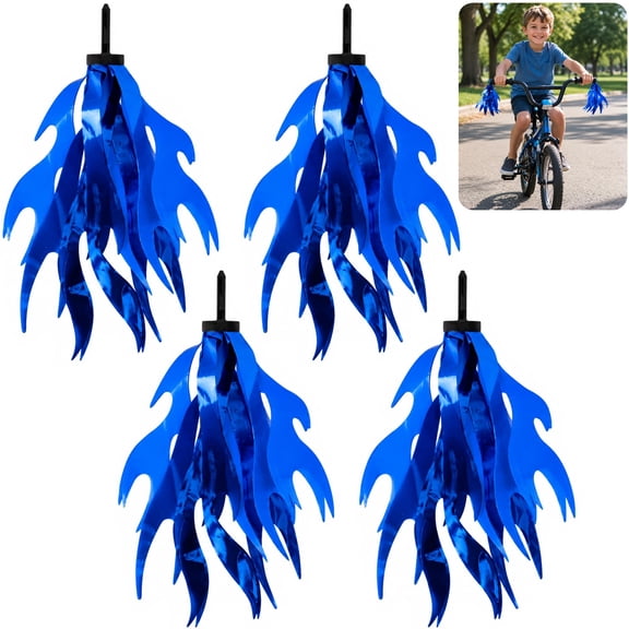 EBaokuup 4 Pack 10 Inch Flame Bike Streamers, Colorful Bicycle Handlebar Tassels for Kids Bikes and Scooters