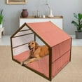 thumbnail image 2 of Chinese Pet House, Oriental Blossoms with Tangled Curly Leaves Antique Design of Flowers, Outdoor & Indoor Portable Dog Kennel with Pillow and Cover, 5 Sizes, Vermilion Beige, by Ambesonne, 2 of 4