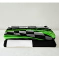thumbnail image 3 of Green Sports Car Throw for Boys, Kids Teens Extreme Sports Fleece Blanket Black and White Grids Print Bedroom Living Room Decor Fuzzy 60"X80", 3 of 5