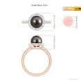 thumbnail image 5 of Angara Classic Tahitian Cultured Pearl and Diamond Halo Ring in 14K Rose Gold for Women | June Birthstone Jewelry for Her, 5 of 8