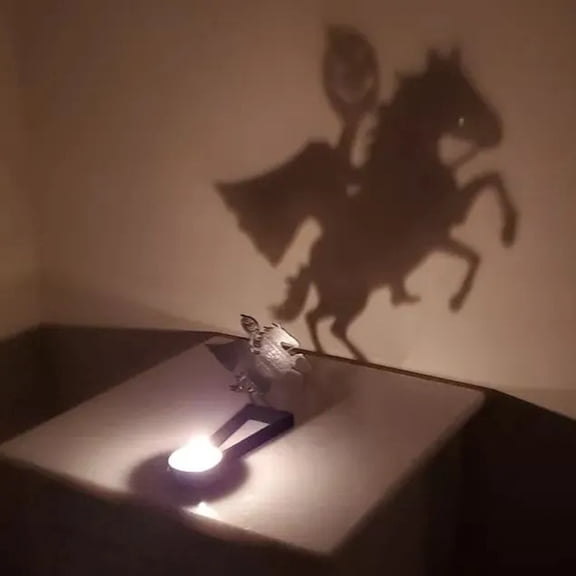 Shadow Casting Halloween Candle Holder，Black Metal Tealight Candlestick With Spooky Ghost & Skeleton Silhouette Projection, Tabletop Decor Ornament With Candles For Home Party 5.5"