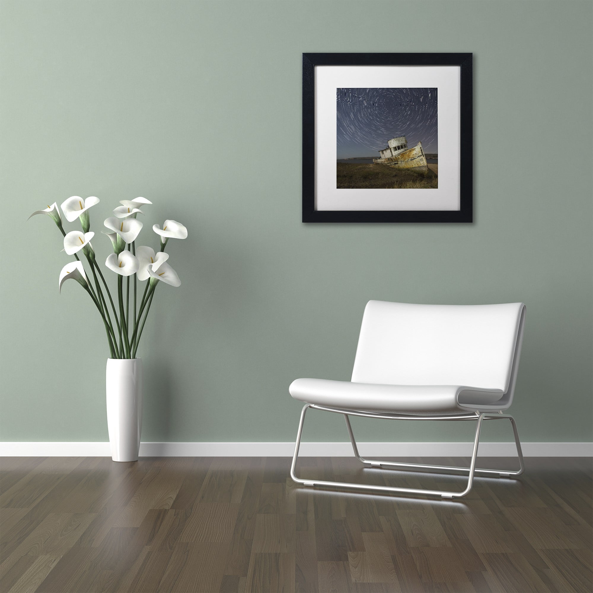 Trademark Fine Art "Point Reyes I" Canvas Art by Moises Levy White Matte, Black Frame