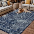 thumbnail image 2 of Fsddascl Boho Blue Outdoor Rug for Patio/Deck/Porch, Non-Slip Large Area Rug 4 x 6 Ft, Vintage Ethnic Modern Geometric Abstract Indoor Outdoor Rugs Washable Area Rugs, Reversible Camping Rug Carpet, 2 of 5