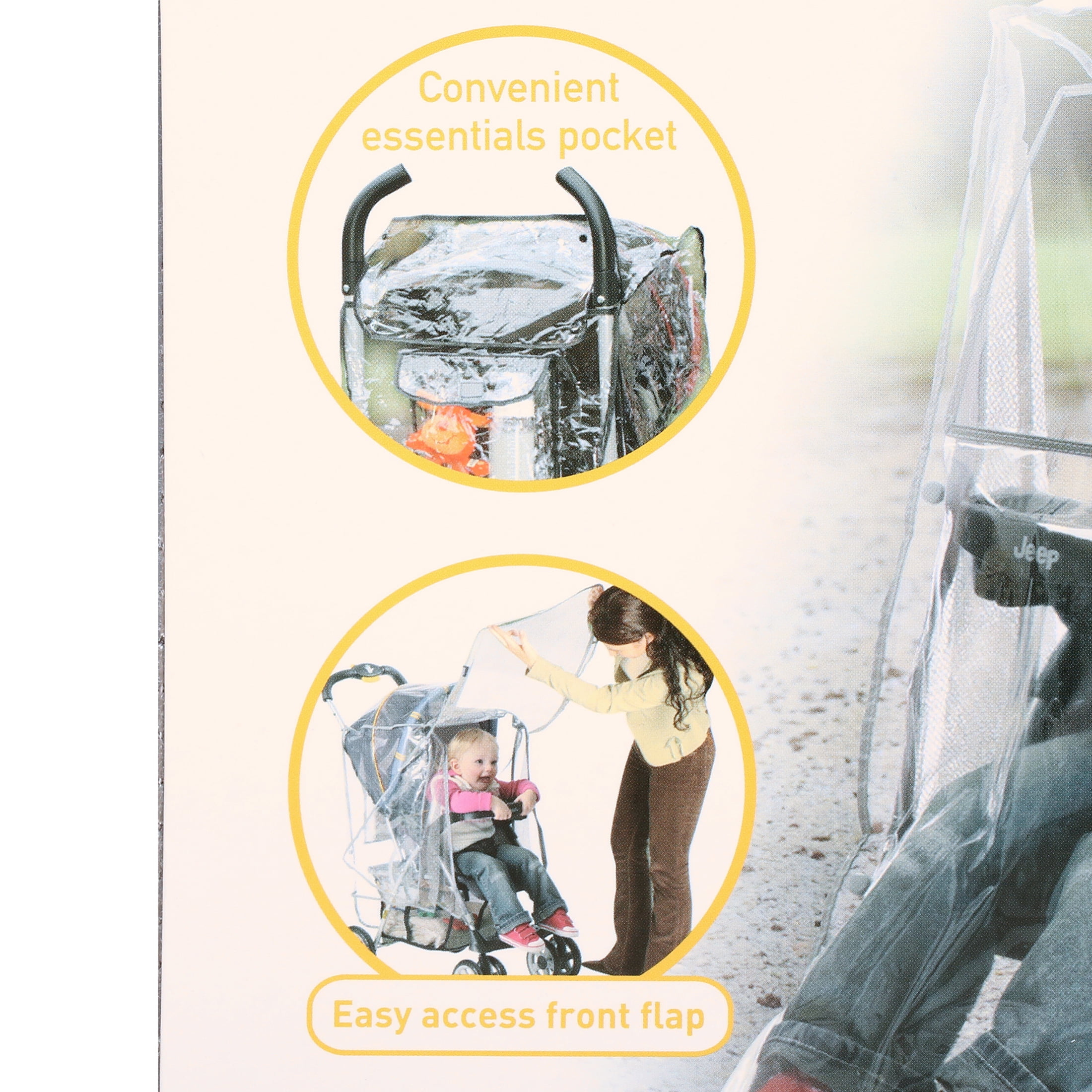 Jeep Premium Stroller Weather Shield, Clear