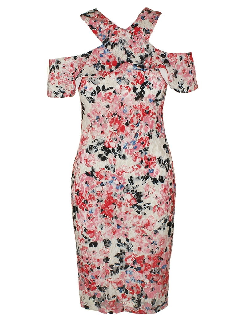 Rachel Rachel Roy Cold-Shoulder Floral Lace Dress - Pink 0