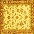 thumbnail image 1 of Ahgly Company Machine Washable Indoor Square Abstract Yellow Modern Area Rugs, 4' Square, 1 of 4