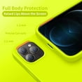 thumbnail image 3 of Compatible with iPhone 12 Pro Max case, Silicone Ultra Slim Shockproof Phone Case with [Soft Anti-Scratch Microfiber Lining], 6.7 inch, Fluorescent Green, 3 of 13