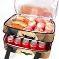 thumbnail image 5 of Leo Double Layered Insulated Lunch Bag with Two Compartments, Large Capacity, Refrigeration Capability, and Hand Carry Design - 7.1x11.4x16.1 Inches, 5 of 6
