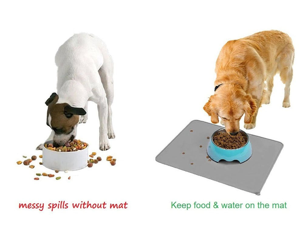SINLAND Microfiber Pet Food Mat Super Water Absorbent Dog Feeding