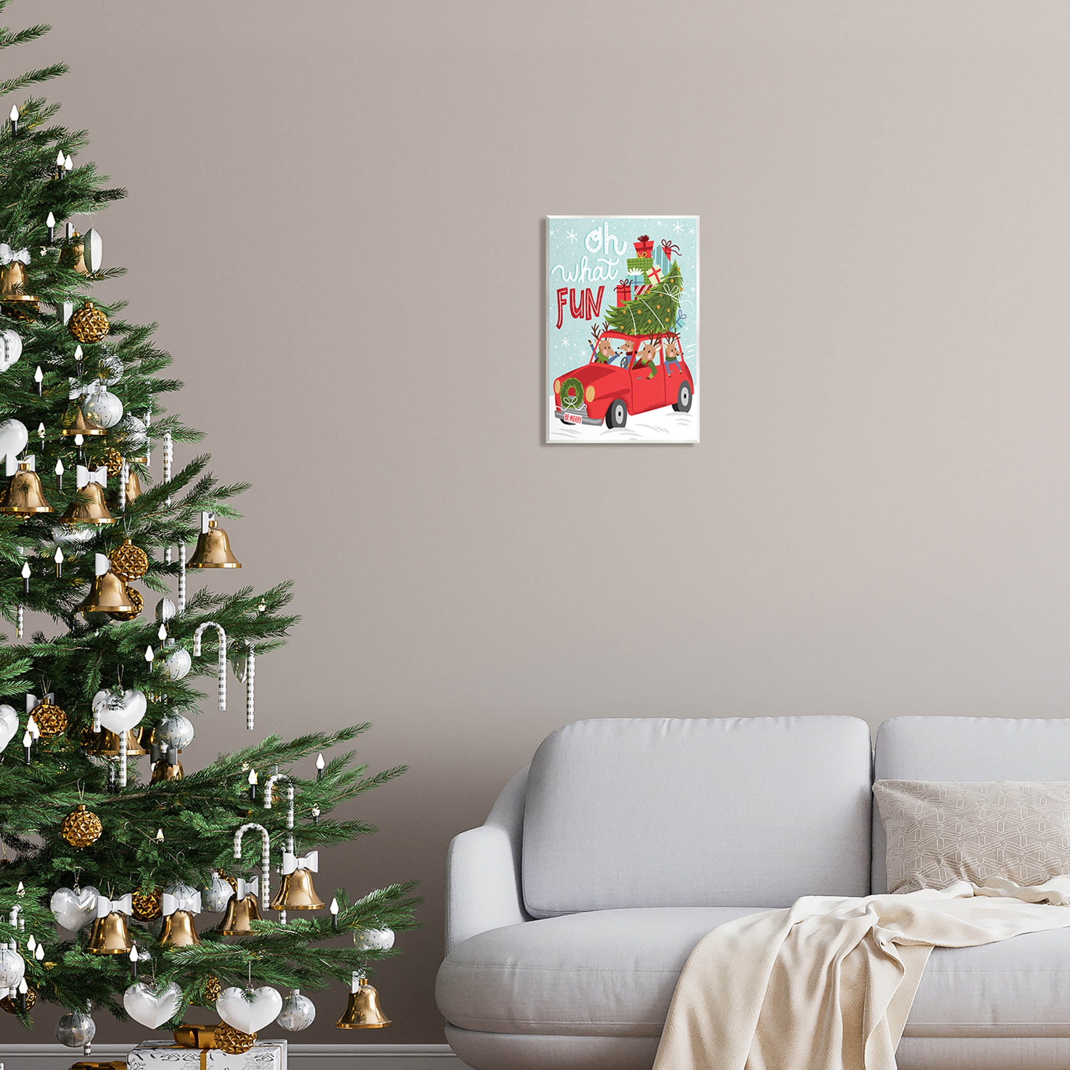 Stupell Industries Oh What Fun Holiday Car Graphic Art Unframed Art Print Wall Art, Design by Arrolynn Weiderhold