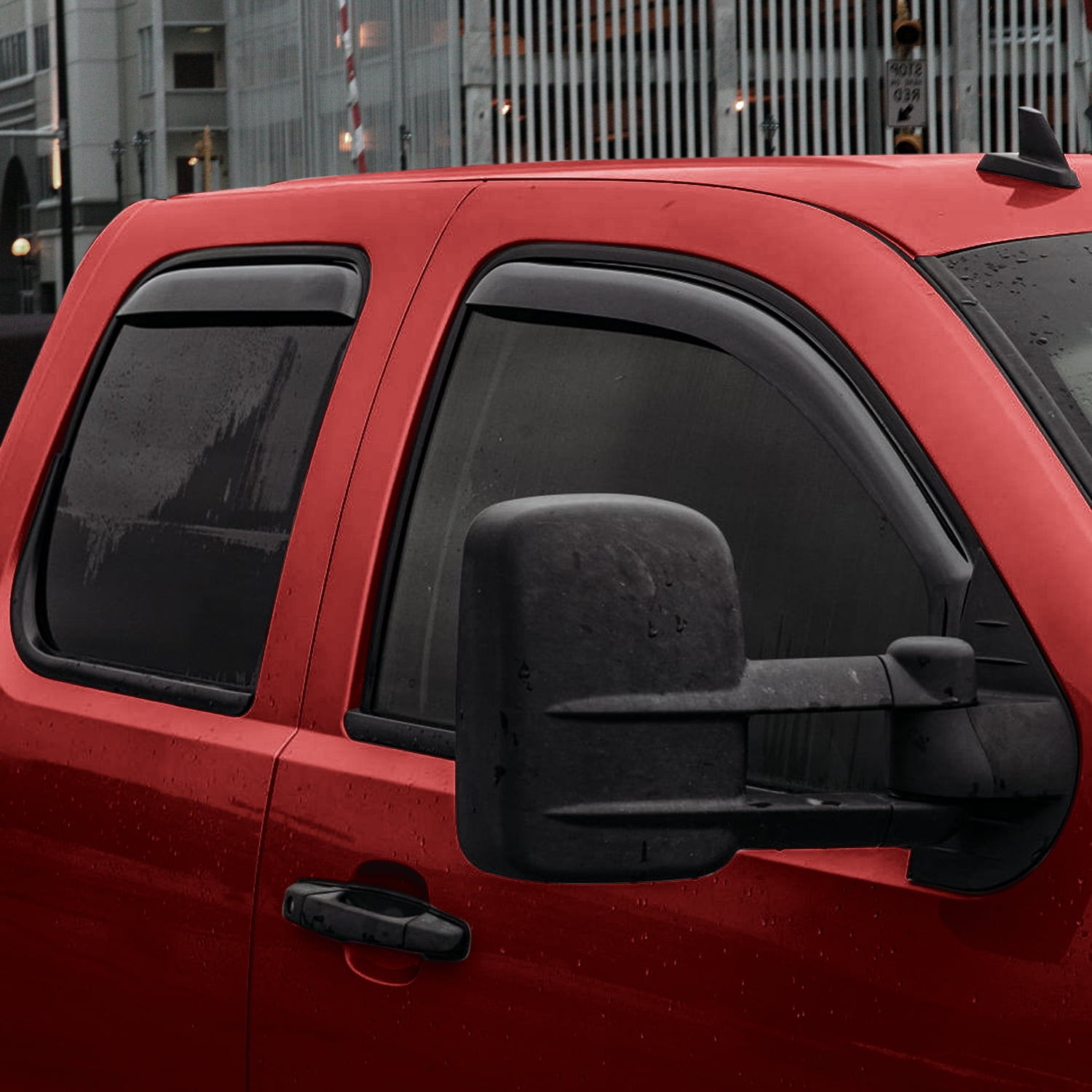 Voron Glass in-Channel Extra Durable Rain Guards for Trucks Chevrolet (Chevy) Silverado 2007-2013 Extended Cab, Window Deflectors, Vent Window Visors, 4 Pieces - 200620