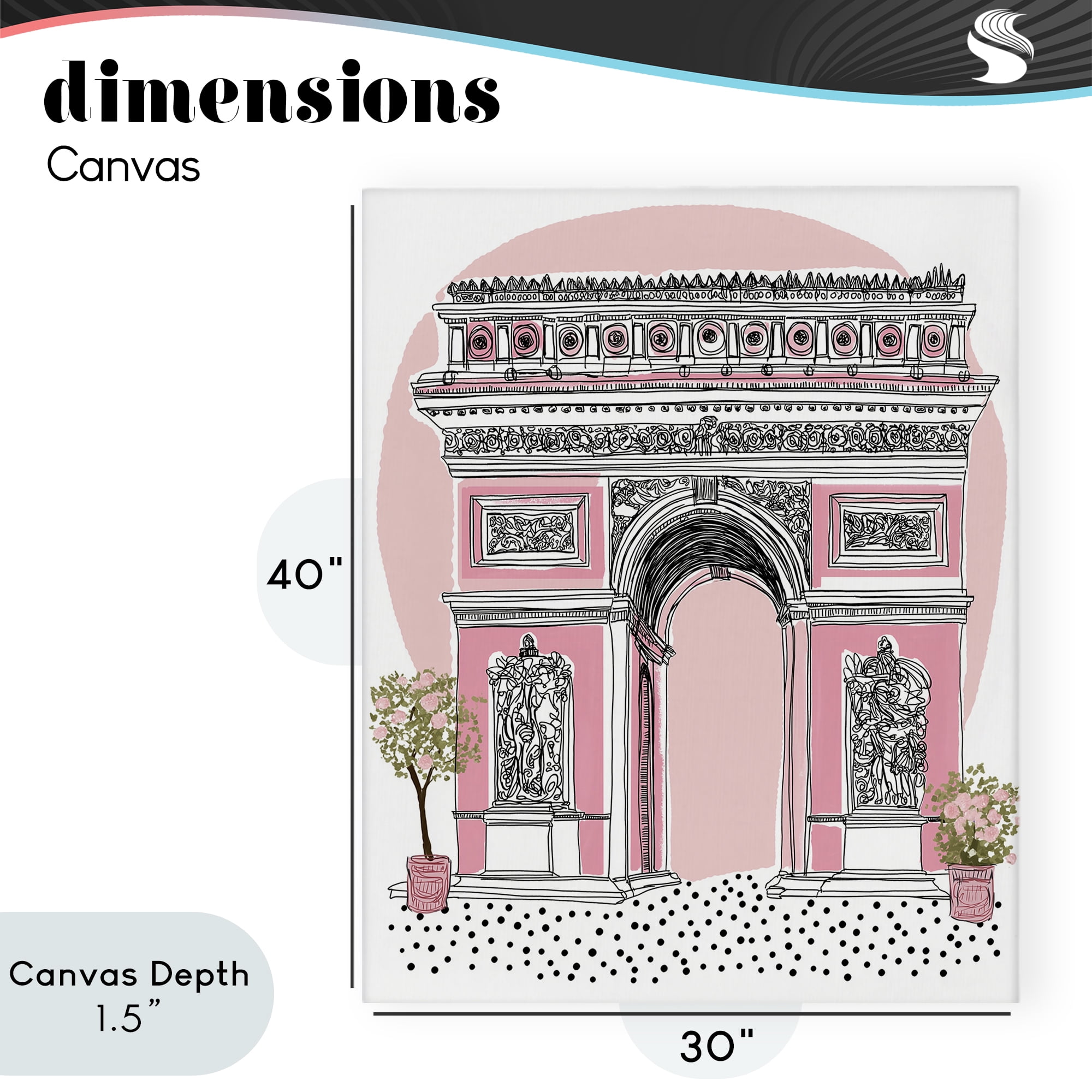 Stupell Industries Pink Neoclassical Archway Canvas Wall Art, design by Jess Stempel