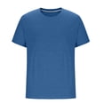 thumbnail image 3 of Eltusu Men's T-Shirts, Casual Solid Color Summer Crewneck Tee with Short Sleeve Navy Size L, 3 of 5