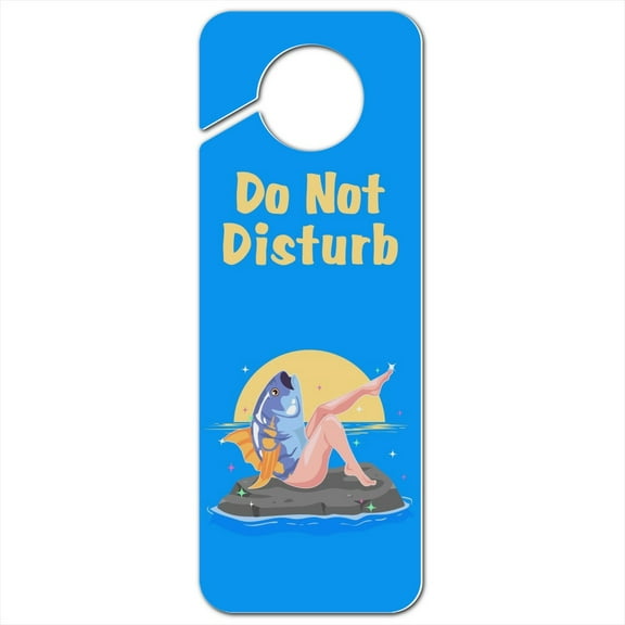 Reverse Mermaid With Tuna Head Plastic Door Knob Hanger Sign