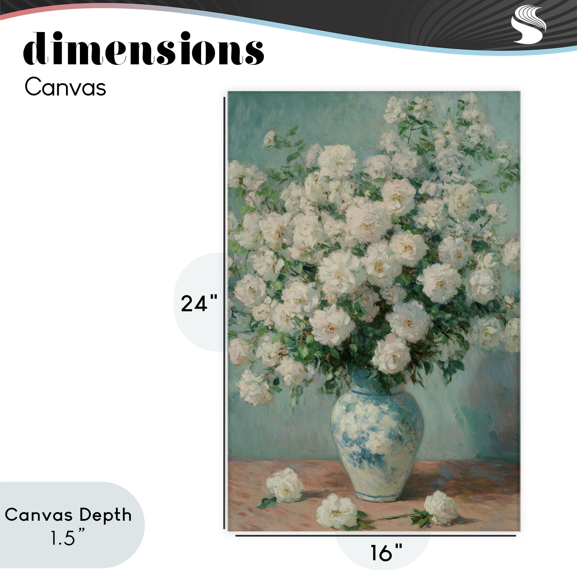 Stupell Industries Lush Bouquet of White Roses Canvas Wall Art, design by Petal Prints Design