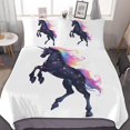 thumbnail image 1 of HAHDAXIA Unicorn Colorful Cloud Bedding Solid Comforter Set for All Seasons,3 Pieces(1 Comforter+2 Pillowcases),Soft Microfiber Bedding Set King(90"x90"), 1 of 7