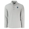 thumbnail image 2 of Men's Cutter & Buck Gray Detroit Tigers Hunts Point Eco Textured Fleece Recycled Half-Snap Sweatshirt, 2 of 3