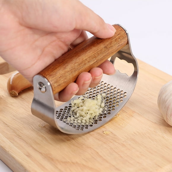 Styesk New Stainless Steel Garlic Presser Garlic Press Rocker Garlic Mincer Garlic Crusher With Peeler And Cleaning Brush Garlic Chopper For Garlic Kitchen Gad