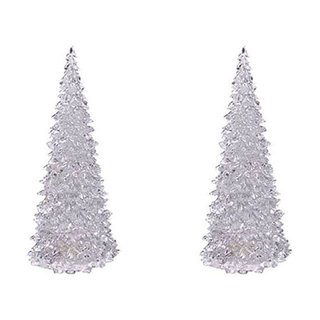 UsRHHA LED Christmas Tree Night Light, Colorful Acrylic Light with Auto Color Change, Holiday Decor Light