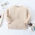 thumbnail image 4 of Gyratedream Toddler Baby Girl Boys Sweater Round Neck Long Sleeve Solid Colour Knitted Pullover Tops 0-6Y, 4 of 6